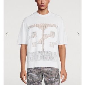 AMIRI White Knit Mesh Jersey Style Shirt